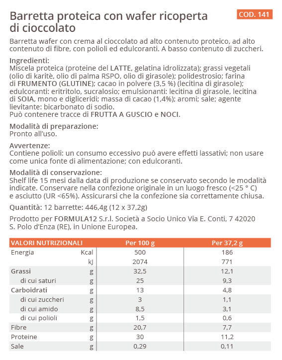 141_Barretta proteica con wafer ricoperta di cioccolato